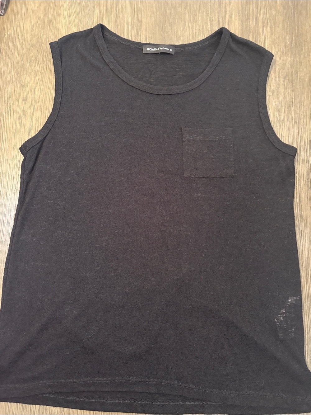 Sleeveless Black Pocket Tank Top by Michael Stars